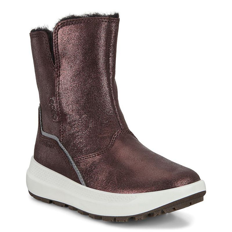 Kids Ecco Solice K - Mid Calf Boots Metallics - India LXJSWI297